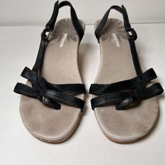 Patagonia Solimar Wedge Slide Sandal Women’s Size 7.5 M Cork Heel Black - Picture 7 of 16